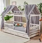 ALAVYA HOME&reg; Hausbett Himmel Deko Set 3-TLG &ndash; 2 Betthimmel + Wimpelkette,...