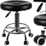 BEAUTYLUSHH Hocker mit Rollen &ndash; Drehbarer Kosmetikstuhl H&ouml;henverstellbar...