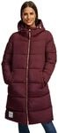 MARIKOO Damen Winter-Steppmantel Nomadiaa 16 mit Kapuze und Ros&eacute;-Details | L&auml;nge: