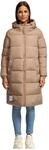 MARIKOO Damen Winter-Steppmantel Nomadiaa 16 mit Kapuze und Ros&eacute;-Details | L&auml;nge: