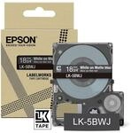 Epson Etikettenkassette, mattes Beschriftungsband LK-5HWJ wei&szlig; auf navy,...