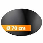 Relaxdays Glasplatte, 6 mm, &oslash; 70 cm, Tisch & Kamin, Tischplatte, schwarz 