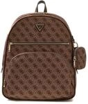 GUESS Freizeitrucksack Rucksack mit Laptopfach Adrian Small Backpack Latte Logo...