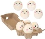 4er Foodies Pl&uuml;sch Egg Box | Vier ausgefallene Pl&uuml;scheier mit den Ma&szlig;en je...