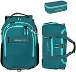 3 Teile Set Schulrucksack Laptopfach M&auml;dchen 13205 Petrol Solid + rsmb | Signature