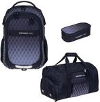 3 Teile Set Schulrucksack Laptopfach M&auml;dchen Jungen 12868 Black Cube rsmb 
