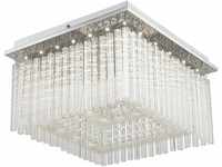 Globo LED Decken Lampe Chrom Leuchte Glasstäbe Kristalle Wohn Ess Zimmer