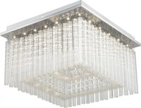 Globo LED Decken Lampe Chrom Leuchte Glasst&auml;be Kristalle Wohn Ess Zimmer