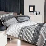 Janine Feinbiber-Bettw&auml;sche - Davos - Platin Graphit - 155 x 220 cm + 80 x 80 cm