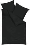 Kaeppel Mako-Satin-Bettw&auml;sche unifarben, 2tlg. mit Rei&szlig;verschluss schwarz,