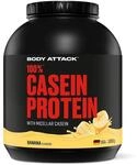 Body Attack 100% CASEIN PROTEIN - Banana Cream, 1,8 kg Dose - Hochwertiges Protein