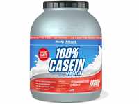 Body Attack 100% Casein Protein Strawberry Cream, 1er Pack (1 x 1.8 kg)