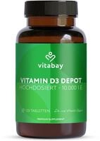 Vitabay - Vitamin D3 10000 I.E. - 120 Vegane Vit D 10000 Tabletten - Vitamin D