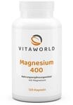 vitaworld Magnesium 400, 400 mg reines Magnesium pro Kapsel, Vegan, 120 Kapseln