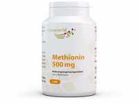 vitaworld Methionin 500 mg, 1000 mg L-Methionin pro Tagesverzehrmenge, Vegan,120