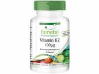 Fairvital | Vitamin K2 MK-7 100µg - HOCHDOSIERT - Menaquinon MK-7 - natürlich...