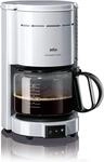 Braun Kaffeemaschine KF 47 WH - Filterkaffeemaschine mit Glaskanne f&uuml;r klassischen