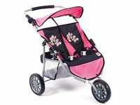 Bayer Chic 2000 697 46 - Zwillings-Jogger, pink checker, 67 x 51.5 x 71 cm