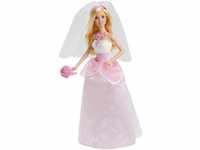 Barbie Bride Doll - Märchenhafte Hochzeit mit pinkem Brautkleid, Schleier,