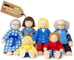 goki S0218 - Biegepuppen City-Familie, nachhaltige Holzfiguren, Holzpuppen f&uuml;r