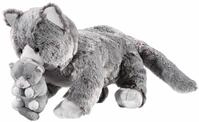 Heunec 284173 - Softissimo Classics Katze mit Baby, Grau