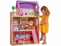 KidKraft Puppenhaus Kayla aus Holz mit Möbeln und Zubehör, Spielset mit 3