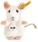 Steiff 056215 10 Weiss aufwartend Tier Pilla Maus, 10 cm, Wei&szlig;
