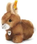 Steiff Hoppel Hase - 14 cm - Kuscheltier f&uuml;r Babys - waschbar - braun gespitzt -