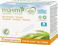 Masmi Bio Tampons Super Plus (15 St&uuml;ck) - 100% zertifizierte Bio Baumwolle -
