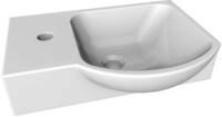 FACKELMANN Waschbecken rechts G&auml;ste-WC / Waschtisch aus Keramik / Ma&szlig;e (B x H x T):