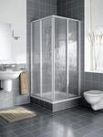 Kermi Nova 2000 Eckeinstiegsh&auml;lfte, 2-teilig silber matt; Kunst Fontana Glas;...