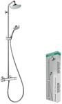 hansgrohe Croma - Duschsystem mit Thermostat, Regendusche (160 mm) mit Armatur,