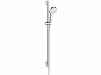 hansgrohe Croma Select S wassersparendes Duschset 0,90m, Weiß/Chrom