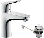 hansgrohe Waschtischarmatur Focus, Wasserhahn Bad mit Auslauf H&ouml;he 100mm, mit