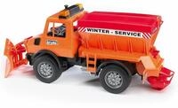bruder 02572 - MB-Unimog Winterdienst mit R&auml;umschild - 1:16 Fahrzeuge,...