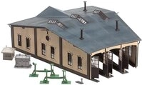 Faller 120277 - Ringlokschuppen mit Antriebsteilen, 27.6 x 9.4 x 38.9 cm, Creme, Grau