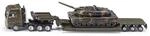 siku 1872, Tieflader mit Panzer, Metall/Kunststoff, 1:87, Abnehmbarer Auflieger,