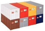 Kibri 10924 - H0 20-Fu&szlig; Container 8 St&uuml;ck Pack, Grau