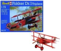 Revell Modellbausatz Flugzeug 1:72 - Fokker Dr.1 Triplane I Ma&szlig;stab 1:72 I Level 4 I