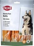 TRIXIE Hundeleckerli Denta Fun Chicken Chewing Rolls &ndash; 240 g, 30 St., 12 cm 