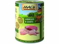 MACs Dog Kaninchen & Gemüse | 6 x 400 g | Alleinfuttermittel für Hunde 