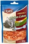 TRIXIE Katzensnack Premio Chicken Cubes, f&uuml;r Sensible Katzen &ndash; 50 g | Leckere