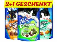 FELIX Leckerlis: 2 KnabberMix und 1 Crispies (gratis), vitaminreich, Menge: 6er...