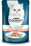 PURINA GOURMET Perle Erlesene Streifen Katzenfutter nass, mit Lachs, 24er Pack (24 x