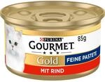 Gourmet Gold Feine Pastete Katzenfutter nass, mit Rind, 12er Pack (12 x 85g)