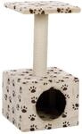 TRIXIE Kratzbaum Zamora 60 cm in beige mit Pfoten &ndash; kleiner Katzenbaum f&uuml;r junge &