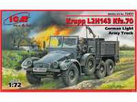 ICM 72451 72451-Krupp L2H 143 Kfz.70 German Light Army Truck, schwarz, Mittel