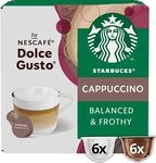 Starbucks Dolce Gusto Kompatible Kapseln (Cappuccino, 12 Kapseln (6 Kaffee + 6