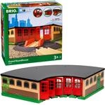 BRIO World 33736 Gro&szlig;er Ringlokschuppen mit Drehscheibe - Zubeh&ouml;r Holzeisenbahn -