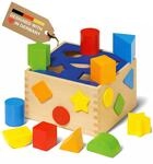 goki WM254 Sortierbox aus Holz,12-teiliges Steckspiel, Formen- und